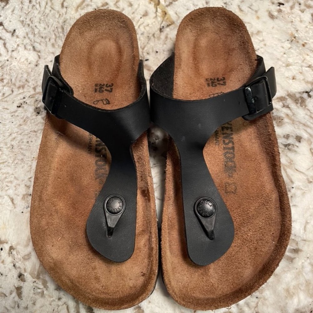 Birkenstock Gizeh Birkco-Flor Black sz 37 US 6-6.5